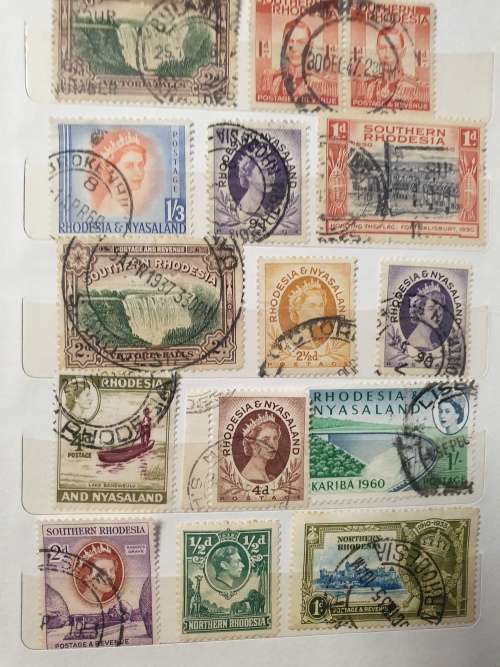 Rhodesias (used) in small worn album - WONDERFUL SELECTION - good value and some cool postmarks