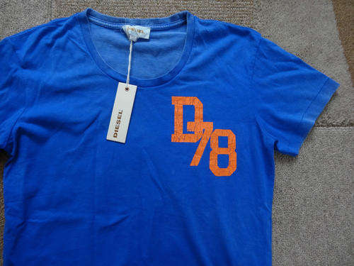 Diesel mens t-shirt blue D78 faded design- Size: Small