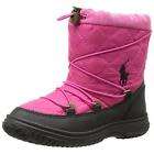 Polo Ralph Lauren Girls Orao Pink Quilted Winter Boots Shoes Size UK - 5