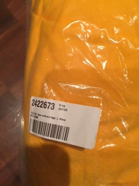 Nike Mens Yellow Standard Fit Crew Neck Graphic Tee Shirt Size - L