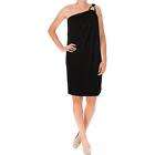 Michael Kors Womens Black One Shoulder Mini Cocktail Dress Size - M