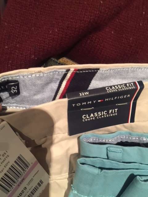 Tommy Hilfiger Mens Blue Twill Classic Fit, Chino Shorts Size - 34