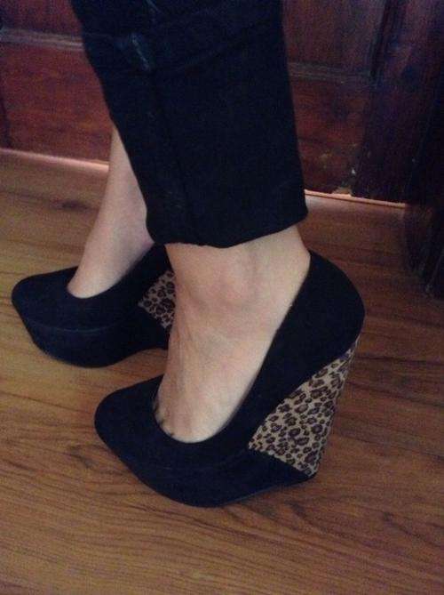 Black and Leopard Forever 21 Wedge