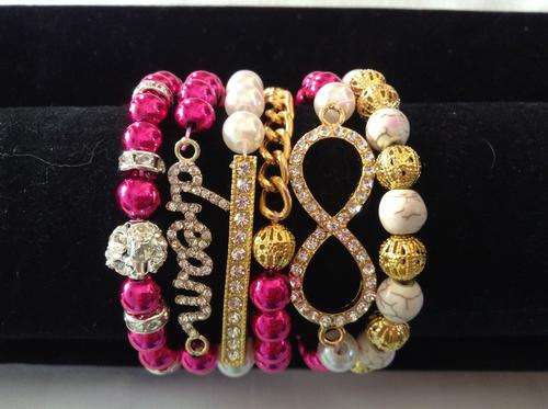 Red Arm Candy Bracelet Stack