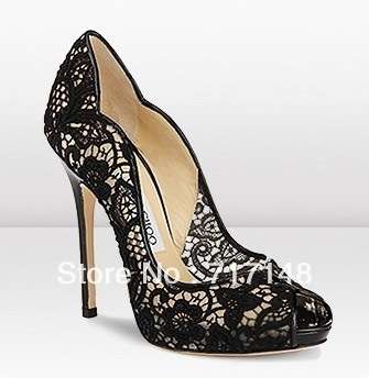 Jimmy choo black lace - size 5