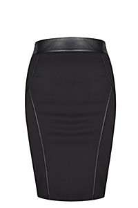 Pleather trim pencil skirt