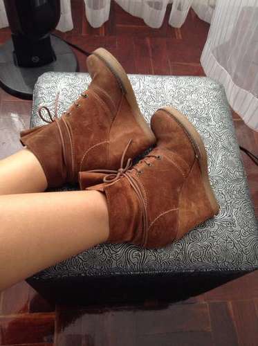 Genuine leather Bullboxer Wedge Boots - size 4
