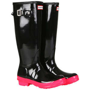 Pink and Black Hunter Boots - Size 5/6