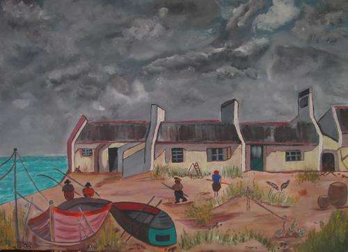 Original Art by Zelda  "Storm oor kusdorp"