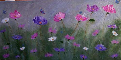 Original art by ZeldaZ     "Abstract flowers in the field"