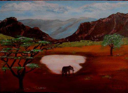 Original art by ZeldaZ     "Olifant - Ndlovu   420 mm x 30 mm