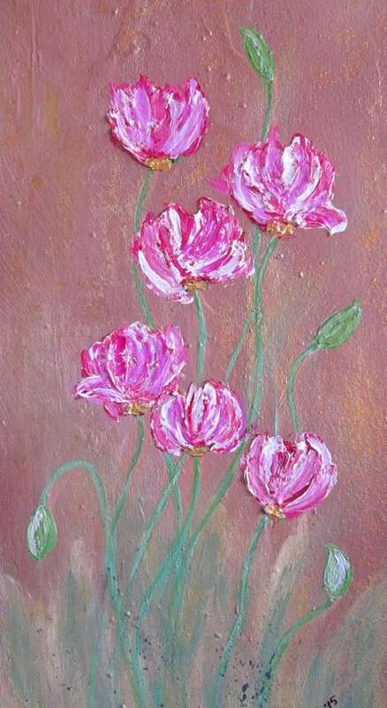 Original Art by ZeldaZ   -  " Abstract Poppies "   -  " 240 mm x 530 mm"