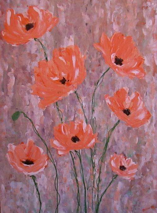 Original Art by ZeldaZ   -  " Abstract Poppies "   -  " 450 mm x 600 mm"