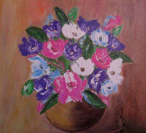 Original Art by ZeldaZ   -  " Flowers in a pot "   -  "380 mm  x450 mm"