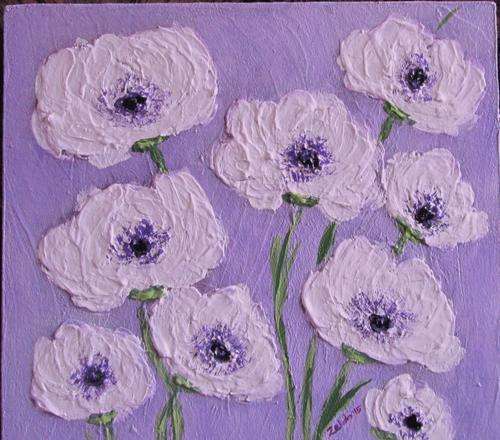 Original Art by ZeldaZ   -  " Himelayan poppies "   -  "330 mm  x 360 mm"