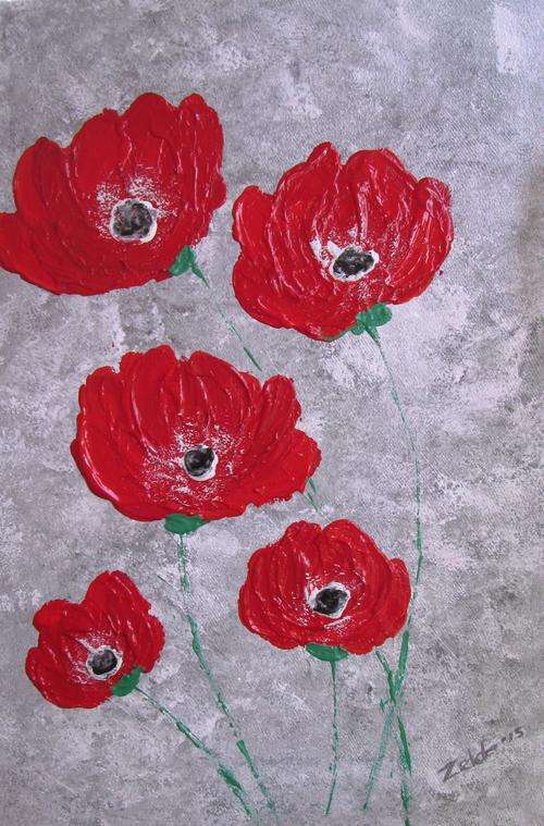 Original Art by Zelda Helberg (2013-) " Abstract poppies"