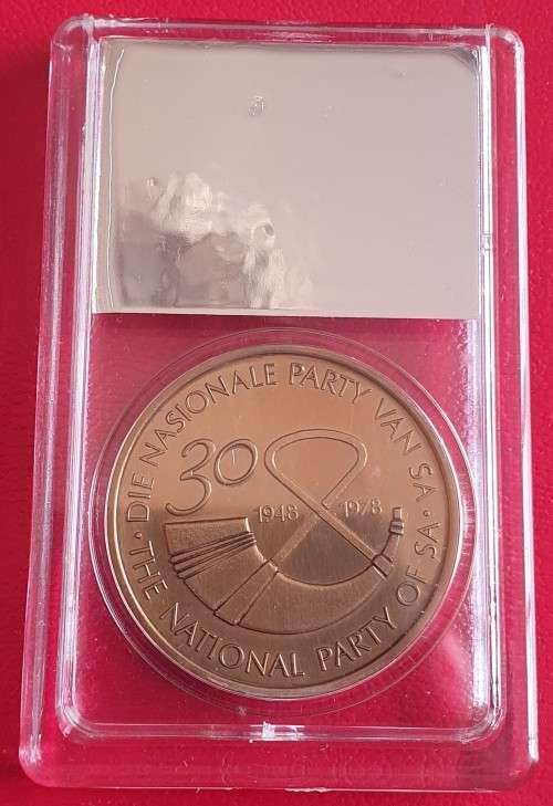 1978 Prime Minister - John Vorster  30 years with the National Party Commemorative coin in slab
