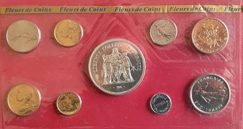1977 France uncirculated Fleurs de Coins - Silver 50 Fr