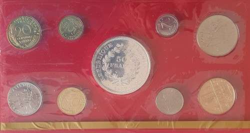 1977 France uncirculated Fleurs de Coins - Silver 50 Fr