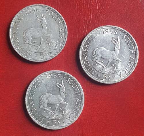 Collection of SAU 5 Shillings - Great condition 1956 - 1957 - 1958