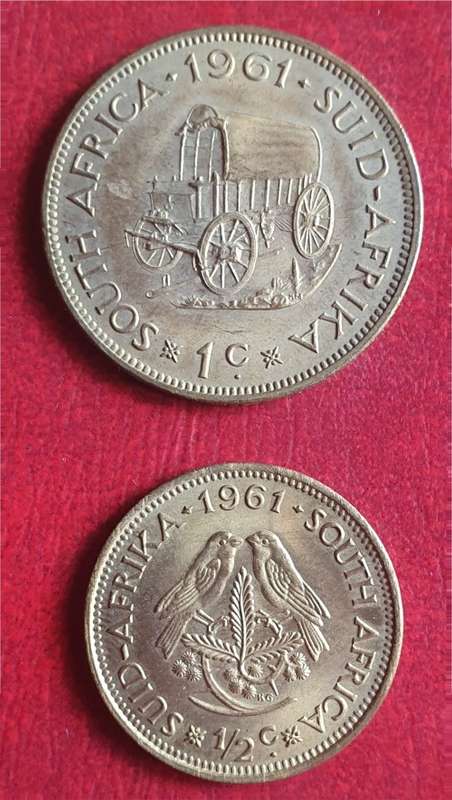 1961 RSA ½c and 1c - Proof
