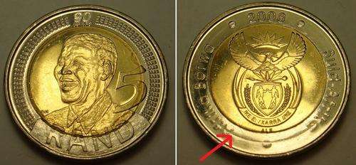 ERROR COIN - 2008 MANDELA BIRTHDAY R5 COIN UNC AND UNTOUCHED BY ANY BANKER MINT CONDITION