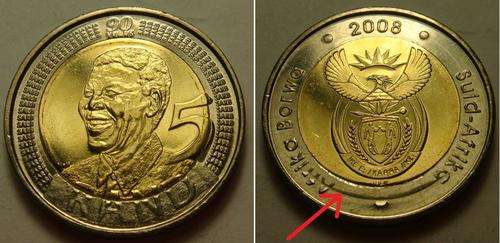 ERROR COIN - 2008 MANDELA BIRTHDAY R5 COIN UNC AND UNTOUCHED BY ANY BANKER MINT CONDITION