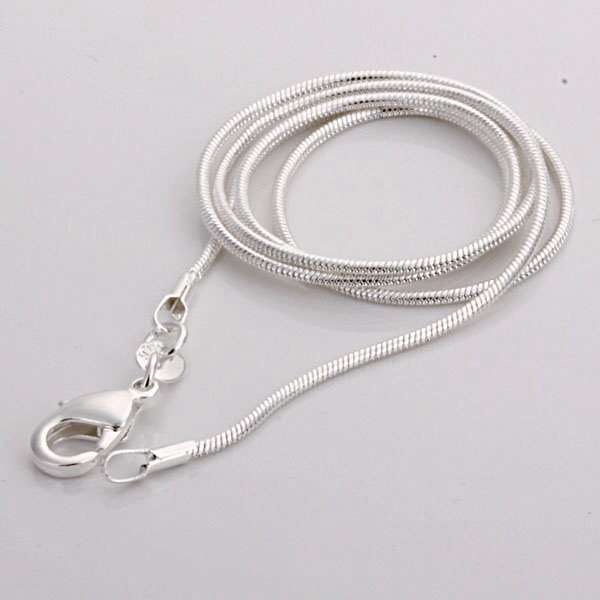 silver snake necklace2mm,silver chain necklace