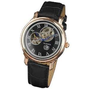 PACIFISTOR Men's Mechanical Transparent Antique Leather Wrist Watch Black Case