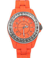 Tomato Ladies watch - Orange Plastic with stones