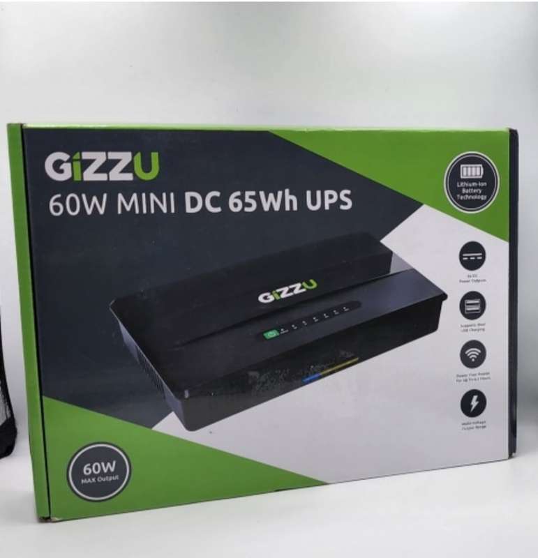 Gizzu 60W 65Wh 17600mAh Mini POE DC UPS -Black