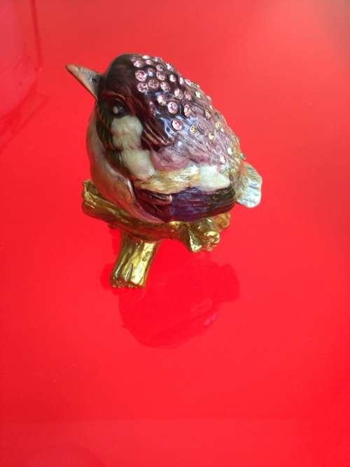 Bejeweled Bird Trinket Box