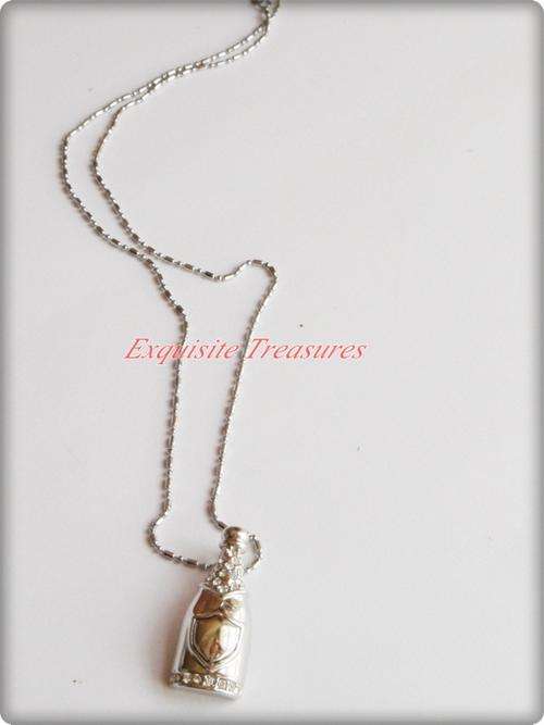 Stunning sparkly champagne bottle pendant