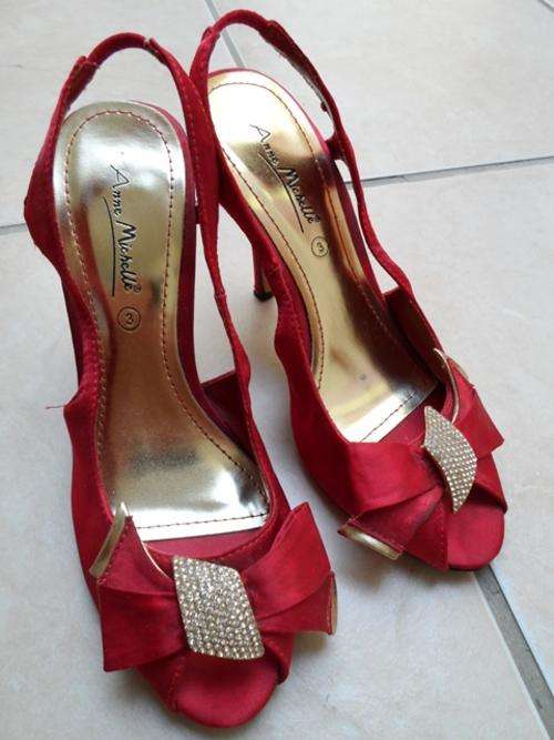 Elegant Wine red Cinderella Semi-Stilleto heels