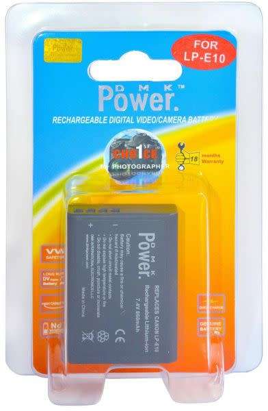 DMK POWER LP-E10 Battery 860mAh for Canon1100D 1200D 1300D etc Cameras