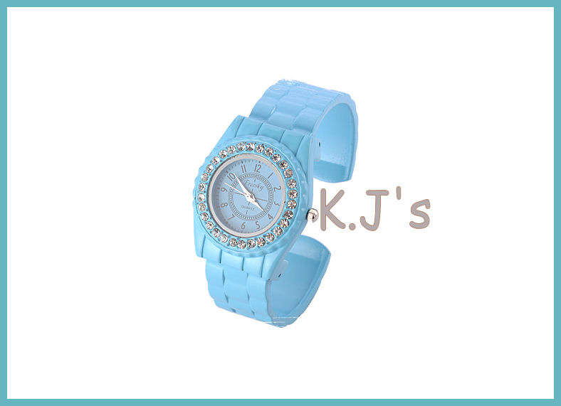 ***R1299*** Irresistible and breathtaking fashion alloy cuff bangle watch with rhinestones