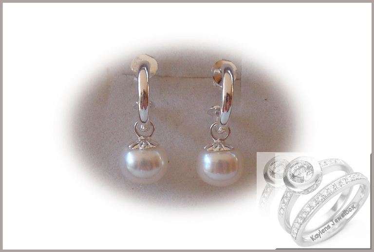 ***R999***ELEGANT, CLASSICAL, EXQUISITE: PEARL EARRINGS, real pearls, 925. Silver!! Last item!!!
