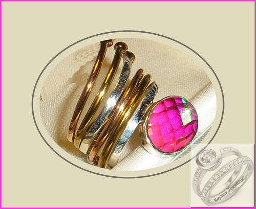 ***R3199***LAST ITEM!!***~ PRETTY SOLID SILVER(two tone) 10MM MYSTIC TOPAZ SOLITAIRE RING - O~