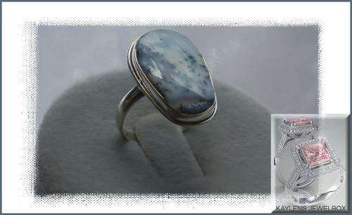 ***R1999***STUNNING 925-STERLING SILVER RING, WITH WHITE AND BLUE STONE SIZE 61/2