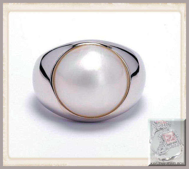 ***R4999***SCHICK EXTRAUDANARY AND GORGIOUS REAL MABE RING, 925-STERLING SILVER, SIZE 8