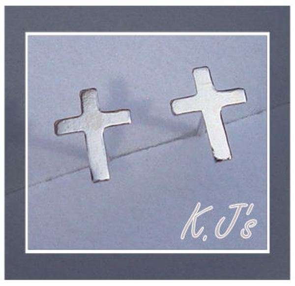 ***R560***Stunning Plain Earrings made with 925 Sterling Silver - Cross Pattern