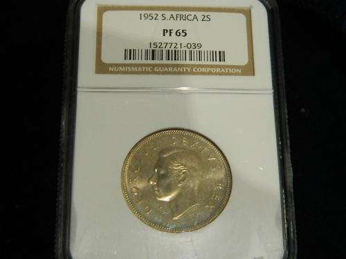 *UNION 2 SHILLING 1952 PROOF 65 NGC !!!*