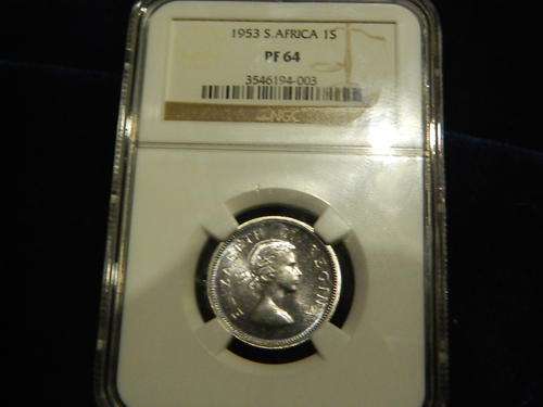 * UNION SHILLING 1953 PROOF 64 NGC !!!*