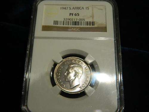 WOW !!! 1947 UNION SHILLING PROOF 65 NGC !!!*
