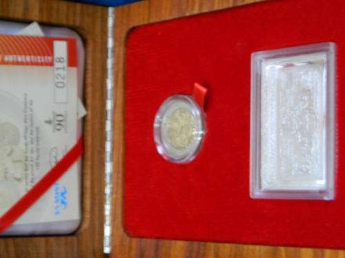 SA RESERVE BANK ANNIVERSARY SILVER SET - ORIGINAL PROOF COIN + 100 POUND BANKNOTE !!! IN BOX + COA