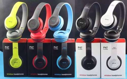 P47 On Ear Wireless Headphones Mobile Phone Earphone with Mic and Volume Control (blue)