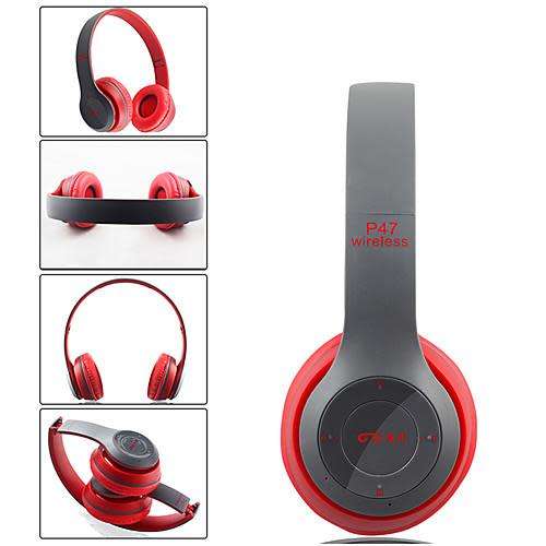 P47 On Ear Wireless Headphones Mobile Phone Earphone with Mic and Volume Control (blue)