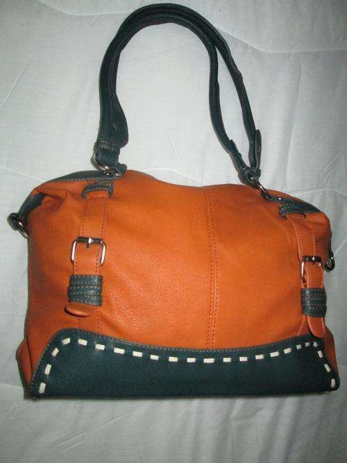 orange leather bag