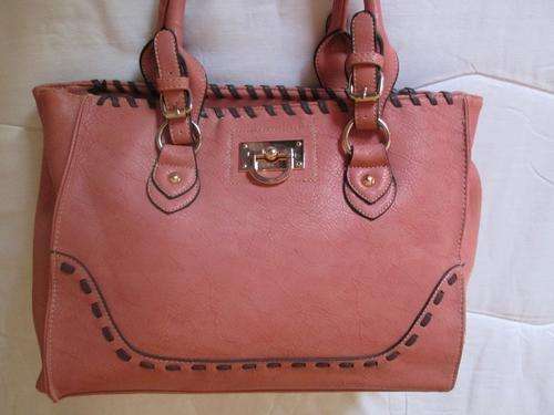 peach leather bag