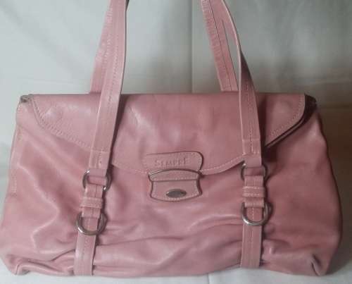 PINK LEATHER LADIES HANDBAG SEMPRE